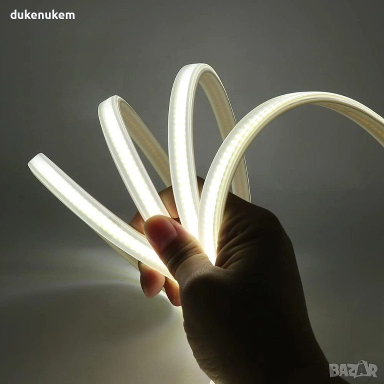 COB LED лента XUNATA 220V, 2 м, 288 LED/m, IP65, студена светлина 4000K, снимка 1