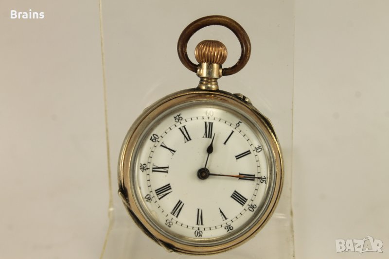 Красив Малък Сребърен Джобен Цилиндър 1914 г., снимка 1