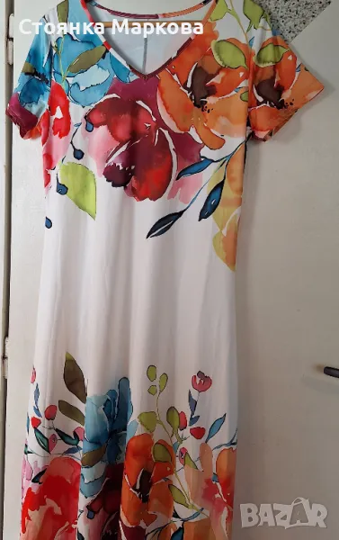 Прекрасна еластична рокля с къс ръкав, снимка 1