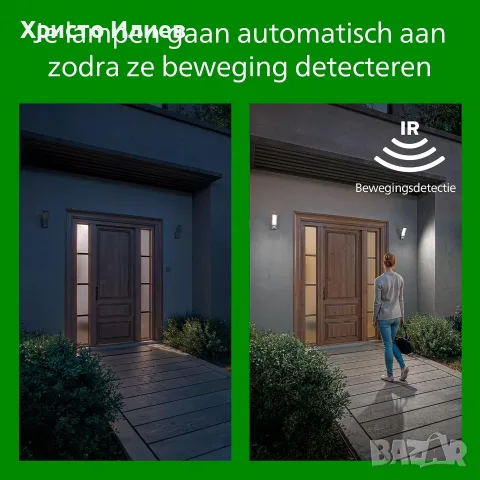 Външна стенна LED лампа Philips Tyla сензор за движение, снимка 8 - Външни лампи - 56097436