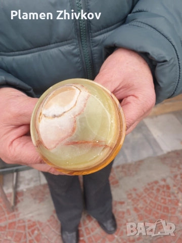 свещник от естествен многоцветен ахатов камък, снимка 3 - Други - 52086178