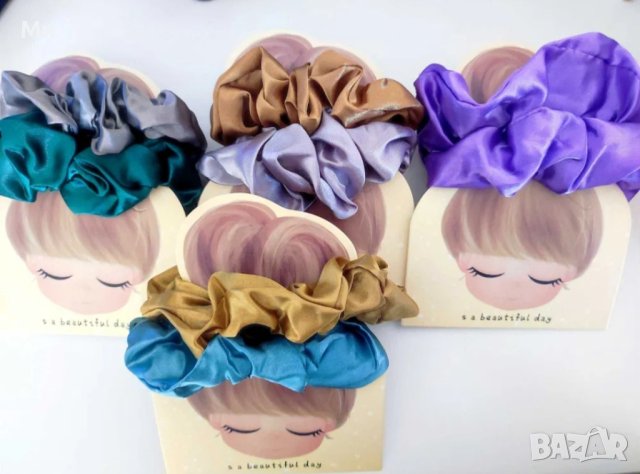 Ластичета (скрънчита) 👧😊🐰за госпожици! Пухени зайчета или сатенени скрънчи, снимка 13 - Шноли, диадеми, ленти - 39693134