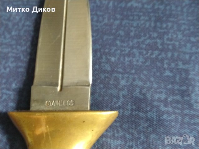 Кама 190х90мм маркова станлес тип Дж. Стейтън от Непобедимите-3 калъф естествена кожа с доп.преграда, снимка 7 - Ножове - 41536630