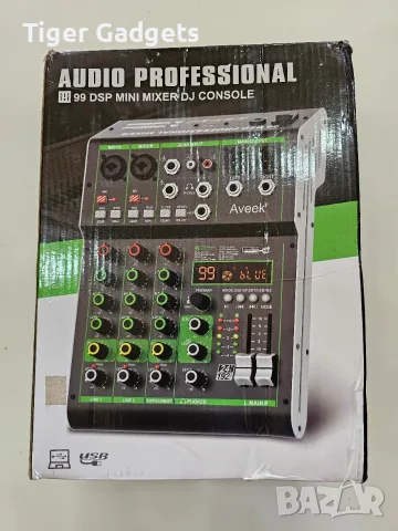 Aveek F4 4-канален аудио миксер – Bluetooth, USB, 99 DSP ефекта, 48V Phantom Power, снимка 3 - Ресийвъри, усилватели, смесителни пултове - 56103503