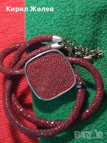 СРЕБЪРНО СЕДЕФЕНО АРТ КОЛИЕ МЕДАЛЬОН с ШНУРЧЕ и ГРЪБ КОЖА от САЛАМАНДЪР СРЕБРО 925 със СЕДЕФ 16908, снимка 17 - Колиета, медальони, синджири - 35974294