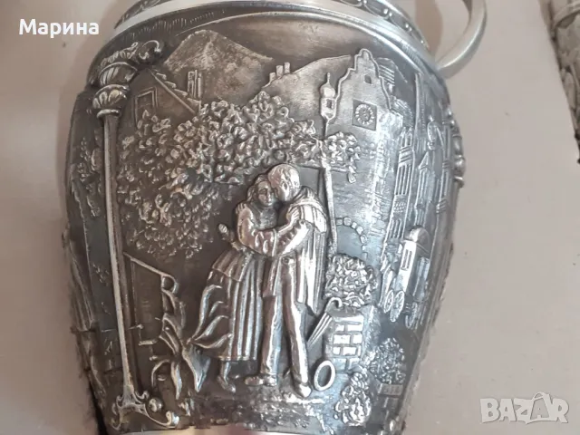 Комплект за ракия от калай Antik*Vintage  #85, снимка 5 - Сервизи - 47496944