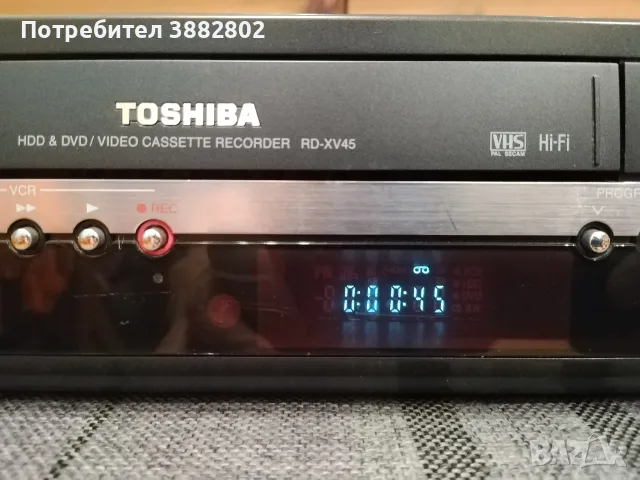 TOSHIBA RD-XV45 HI-FI VHS/HDD/DVD RECORDER, снимка 6 - Плейъри, домашно кино, прожектори - 55849573