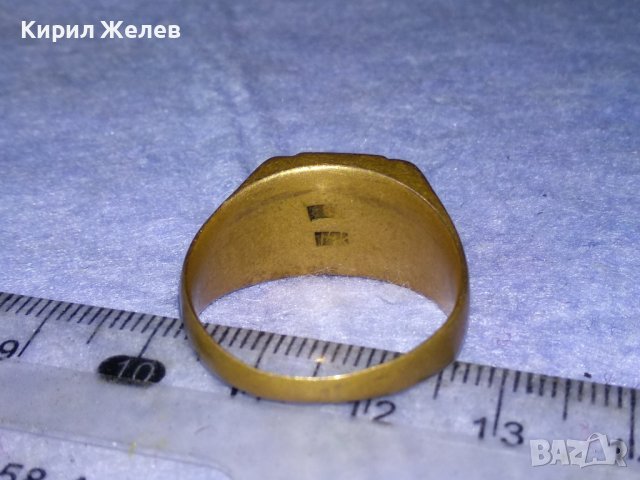 СТАР РУМЪНСКИ РЕТРО ПРЪСТЕН с ПЕЧАТИ 14К и 585 МЕСИНГОВА СПЛАВ РЪЧНА ИЗРАБОТКА За КОЛЕКЦИЯ 21945, снимка 10 - Антикварни и старинни предмети - 40684992