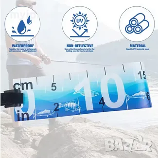 Водоустойчив линийка за измерване на рибата 90 см/35 инча Сгъваема измервателна лента за риболов , снимка 7 - Екипировка - 48495836