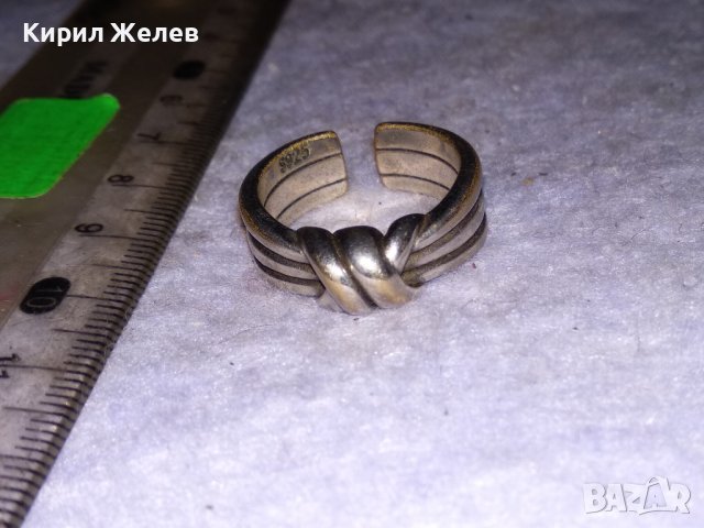 Стар АРТ НУВО ПОСРЕБРЕН БРОНЗОВ ПРЪСТЕН - ПАНДЕЛКА с ПЕЧАТ S925 РЕГУЛИРУЕМ РЕТРО МОДЕЛ 38511, снимка 4 - Антикварни и старинни предмети - 41451022