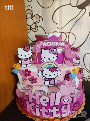 Картонена торта Хело кити 