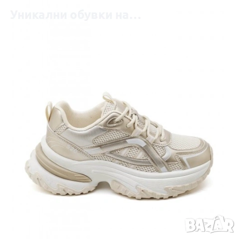 Дамски златисти маратонки - Zelda Gold 11656, снимка 2 - Маратонки - 53534787