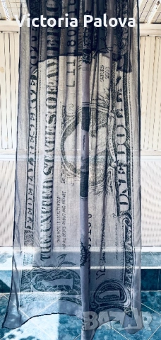 Дизайнерски шал MIMIC Copenhagen – 200×110 см, ефектен долар принт, красиво драпиране, снимка 6 - Шалове - 53871752