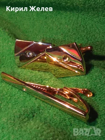 ЛУКСОЗЕН ВИНТИДЖ СТИЛ ПОЗЛАТЕН КОМПЛЕКТ БУТОНЕЛИ и ИГЛА за ВРАТОВРЪЗКА с ФАСЕТИРАНИ ЦИРКОНИ 19563, снимка 16 - Бижутерийни комплекти - 46774744