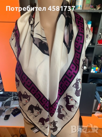 Копринен шал Charlotte Spare, снимка 5 - Шалове - 51742515
