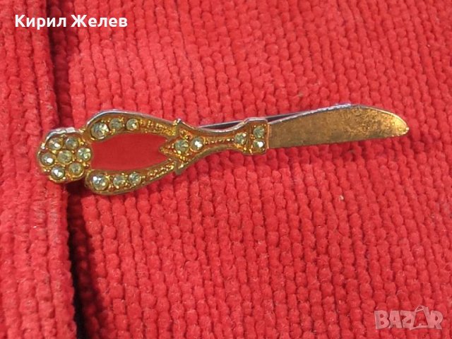 СТИЛНА РЕТРО АРТ БРОНЗОВА с КРИСТАЛИ и ЕМАЙЛ БРОШКА 23762, снимка 10 - Други - 33867003