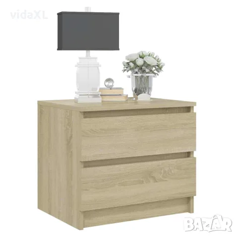 vidaXL Нощни шкафчета 2 бр дъб сонома 50x39x43,5 см инженерно дърво, снимка 6 - Шкафове - 56147825