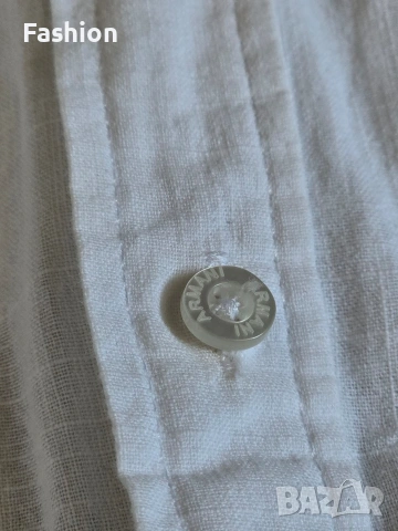 Жестока мъжка бяла ленена риза EMPORIO ARMANI., снимка 4 - Ризи - 53161680