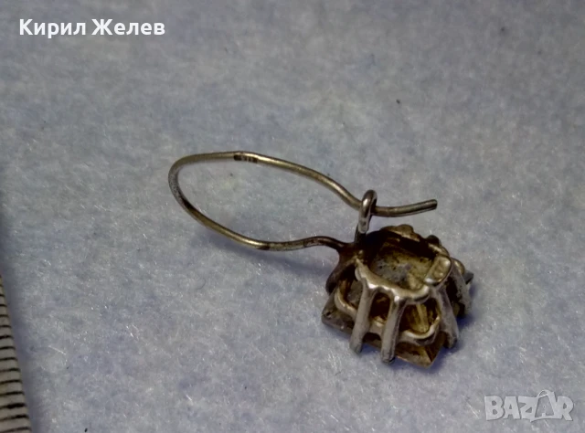 КЛАСИЧЕСКИ МОДЕЛ СКЪПОЦЕННА СРЕБЪРНА ОБЕЦА СРЕБРО 925 с ЮВЕЛИРНО ФАСЕТИРАН МОЙСАНИТ 24375, снимка 3 - Обеци - 50535942