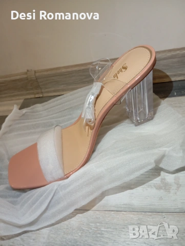 Дамски токчета с прозрачни каишки – номер 41 – нови, снимка 2 - Дамски обувки на ток - 53726575