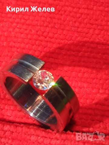 ПРЪСТЕН БЛАГОРОДНА НЕРЪЖДАЕМА СТОМАНА със СКЪПОЦЕНЕН ЦИРКОН АРТ ХАЛКА 20625, снимка 3 - Пръстени - 32318572