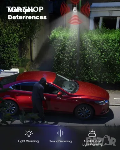 ieGeek 2K безжична WiFi 360°PTZ охранителна камера за наблюдение захранвана със слънчева батерия, снимка 2 - Аналогови камери - 49092984