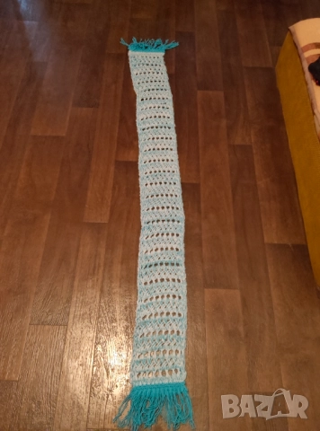 Шал BENETTON, ръчна плетка, много рядък модел., снимка 5 - Шалове - 52848768