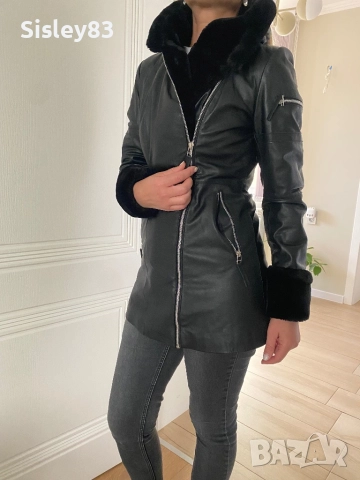 Кожено вталено яке, 100% естествена кожа., снимка 2 - Якета - 52950766