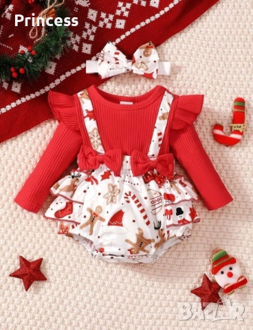 Коледно боди 6-9месеца