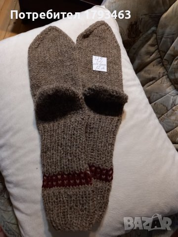 Ръчно плетени мъжки чорапи от вълна размер 42, снимка 1 - Мъжки чорапи - 41786914
