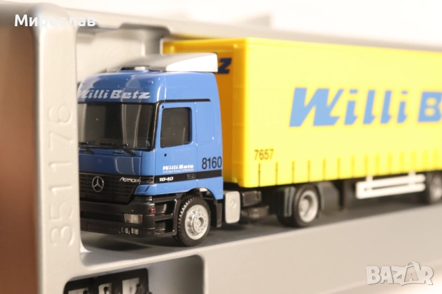 HERPA H0 1/87 MERCEDES ACTROS WILLI BETZ КАМИОН МОДЕЛ, снимка 5 - Колекции - 53669924