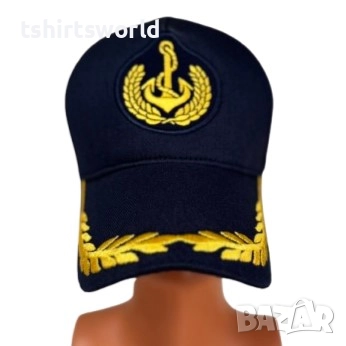 Нова шапка с козирка с Котва, тип Капитанска шапка, снимка 2 - Шапки - 51605601