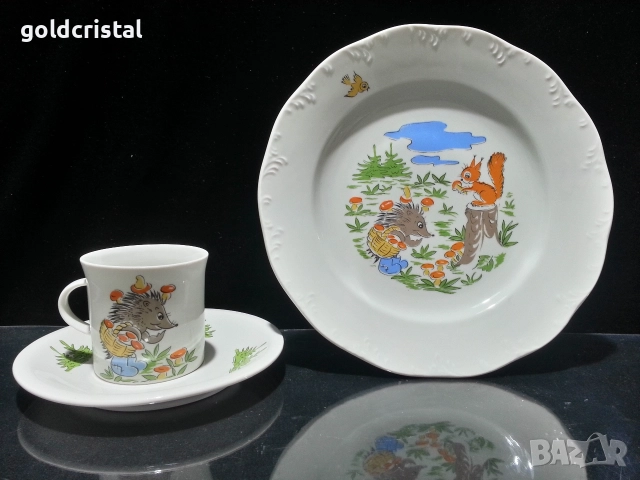 Стар български порцелан детски комплект 