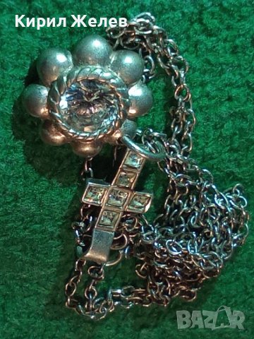 СРЕБЪРНО КРЪСТЧЕ и МЕДАЛЬОН с ЦИРКОНИ и СРЕБЪРНА ВЕРИЖКА СРЕБРО 925 ФИНО БИЖУ КОЛИЕ 25905, снимка 2 - Колиета, медальони, синджири - 35719226