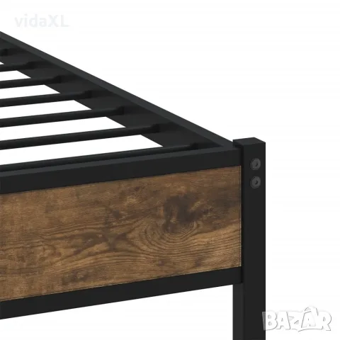 vidaXL Рамка за легло, без матрак, с табла, опушен дъб, 120x200 см, снимка 7 - Спални и легла - 56147471