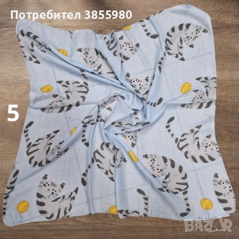 Дамски памучен шал 70х70 см - различни видове, снимка 6 - Шалове - 44478365