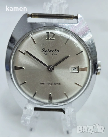Винтидж механичен часовник Selecta De Luxe - дата - антимагнитен - 70-те години на миналия век