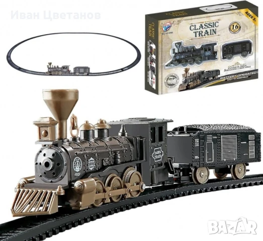 Класически ретро влак с релси - 16 части