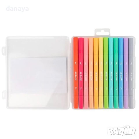3876 Двойни флумастери тип четка и тънкописец Sketch Kite 12 пастелни цвята, снимка 3 - Ученически пособия, канцеларски материали - 41726733