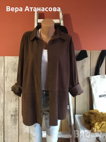 👜🧥🤎 Връхна риза с велурен ефект🥾