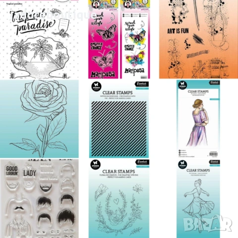 Силиконови печати Studio Light различни видове цветя, хора и други