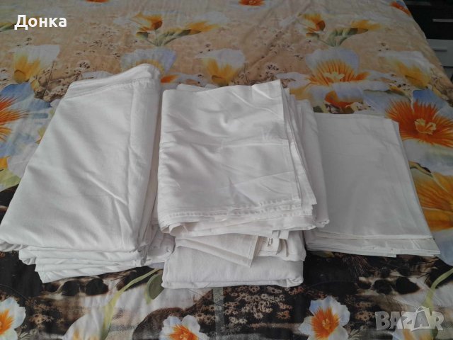 Бяло спално бельо-чаршафи,плик, снимка 1 - Спално бельо - 41850436