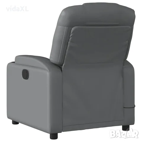 vidaXL Масажен наклоняем стол, сив, изкуствена кожа, снимка 7 - Дивани и мека мебел - 56147382