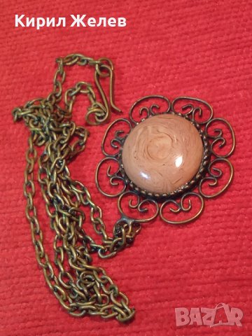 СТАР БРОНЗОВ НАКИТ РЕТРО АРТ БИЖУ с ГОЛЯМ ФАТУРАН с ДАМАРИ 12355