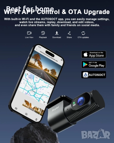 Avylet Видеорегистратор за автомобили отпред и отзад, снимка 4 - Други - 52638637