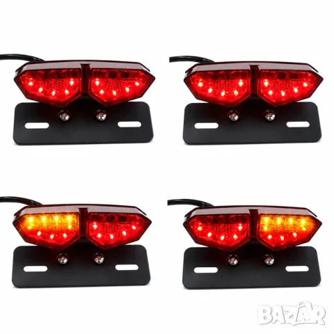 LED стоп за мотоциклет с вградени мигачи и монтажна планка, снимка 2 - Аксесоари и консумативи - 55865924