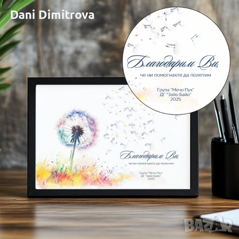 Персонализиран подарък за учител "Благодарим ви, че ни помогнахте да полетим"", снимка 2 - Декорация за дома - 53477939