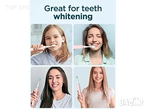 Звукова електрическа четка за зъби за възрастни и деца - PHYLIAN PRO Акумулаторна с 6 глави, снимка 3 - Тримери - 49093031