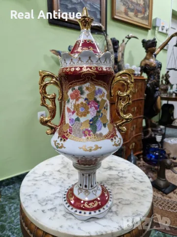 Много красива антикварна китайска порцеланова ваза , снимка 2 - Вази - 49685740