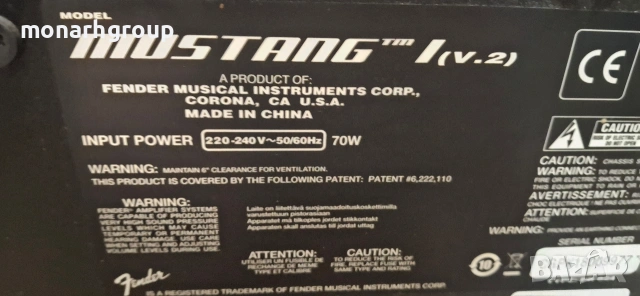 Усилвател Fender Mustang I V.2, снимка 8 - Ресийвъри, усилватели, смесителни пултове - 53818954